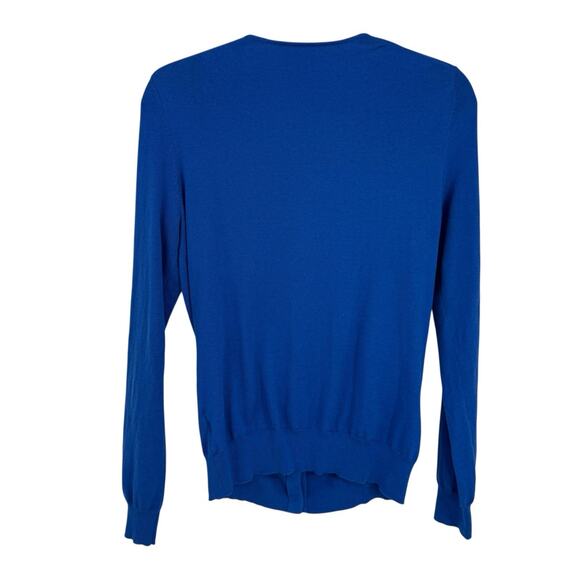 Brooks Brothers Cardigan Sweater Royal Blue Cotton Tiny Buttons M - Picture 6 of 7